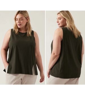 Women's Oversized Athleta Zephyr Refined Tank Aspen Green Plus Size 3X NWT